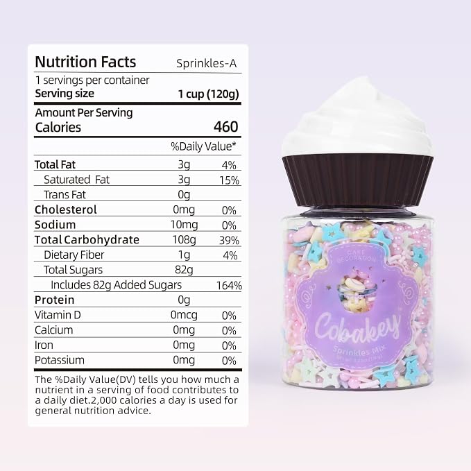Pastel Sprinkles for Cake Decorating, 4.2oz Edible Sprinkles Mix Pearl Sugar for Cupcake Topper, Cookie, Chocolate Cake Decorations For Baking Party (star,sanding sugar,multishape)
