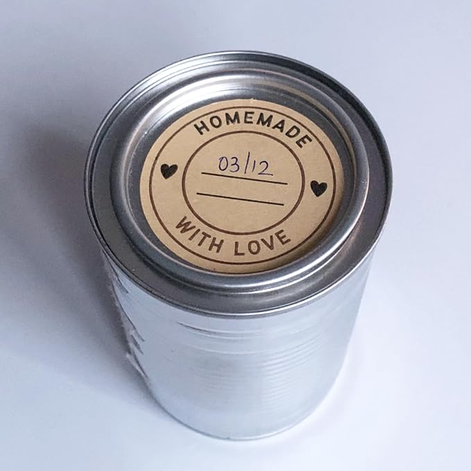 900 Pieces, 2" - Homemade with Love Stickers, Canning Labels for Jars to Write On