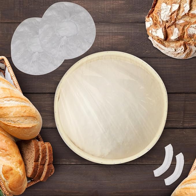 200pcs Reusable Shower Caps for Sourdough Bread Proofing, Plastic Covers With Elastic