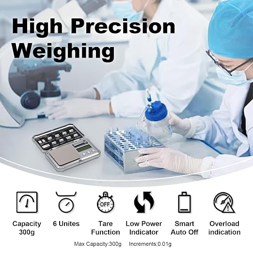 UNIWEIGH Gram Scale Punk Digital Pocket Scale,300g/0.01g Mini High Precision Jewelry Scales Digital Weight Grams and Ounces,Small Scale for Kitchen,Herb,Powder,Medicine,Food,with 50g Cal Weights