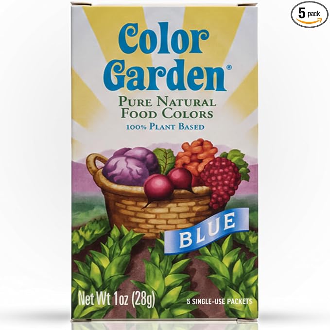 Color Garden Pure Natural Food Coloring, Blue– 5 ct 1 oz | Plant-Based, Vegan, Non-Toxic Liquid Food Dye, Healthy Food Coloring