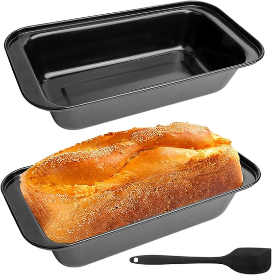 2 Pcs Loaf Bread Pans for Homemade Breads, 2 LB Nonstick Loaf Baking Pans, Carbon Steel for Cakes Sandwich Toast Brownies Sourdough Bread Pan Baking Supplies, with Dough Scraper