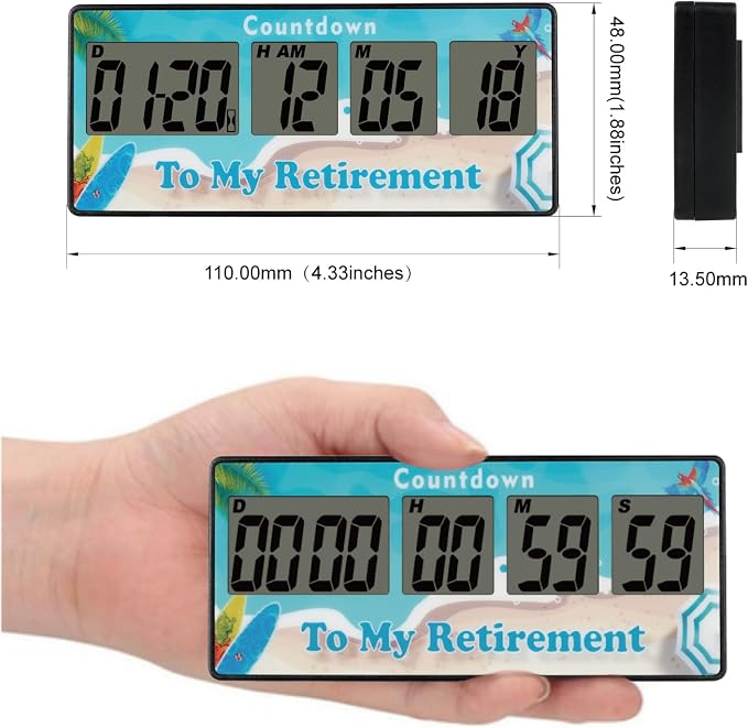 Yooreal Digital 9999 Days Countdown Days Timer Clock,Retirement Countdown Timer,Magnet Design,Loud Alarm,Tracks Wedding Vacation Working Cooking Baby Birth (Blue)