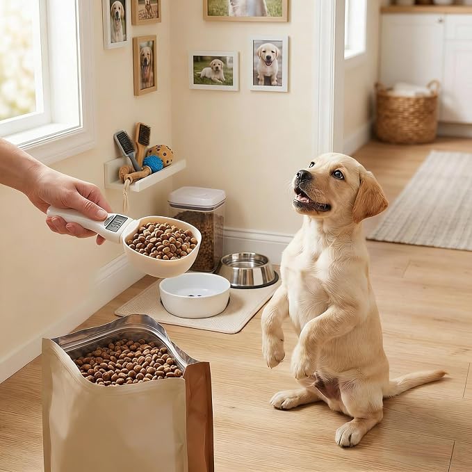 Digital Measuring Spoon, Weighing Food Measuring Scoop Scale, LCD Electronic Food Scale for Kitchen Gadget, Baking Cooking Coffee, Pet Dog Cat Food, High Precision Grams Measuring Cup, Mom Dad Gifts