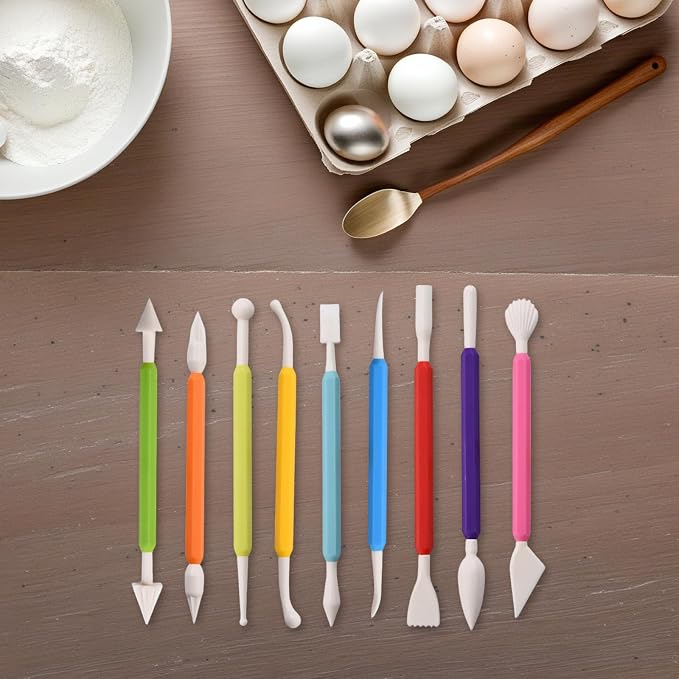 18pcs Fondant Sculpture Pen and Cake Shaping Tools Set, Food-safe Plastic, Double-ended Icing Decorating Kit for Fondant Cake and Cookie Modeling, Baking Accessories for Home