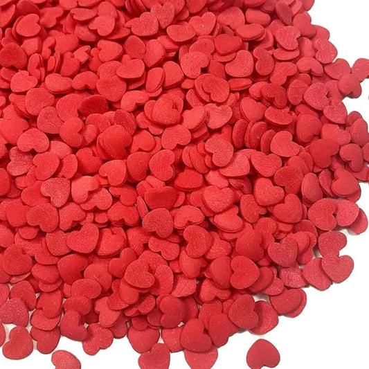 Red Heart Sprinkles for Cake Decorating, Mothers Day Sprinkles for Baking, Edible Heart Shaped Confetti for Cookies, Cupcakes & Ice Cream, Mothers Day Sprinkles