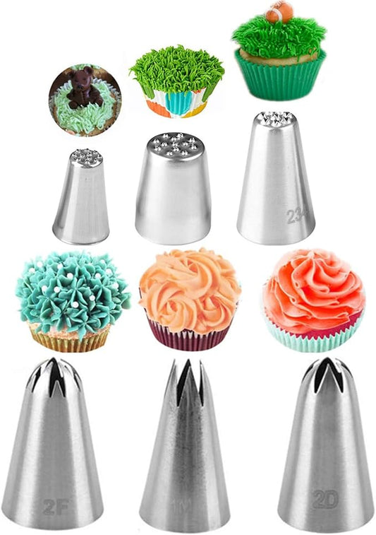 Symphony Wire Tips, Stainless Steel Icing Piping Nozzles For Pastry Fondant Tools (grass & flower)