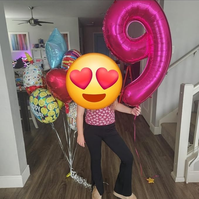 40 Inch Number 7 Balloon, 6 7 Birthday Decorations, Rose Purple Seven Birthday Decor, 7 17 27 70 Year Old Balloon Number for Engagement, Wedding, Graduations