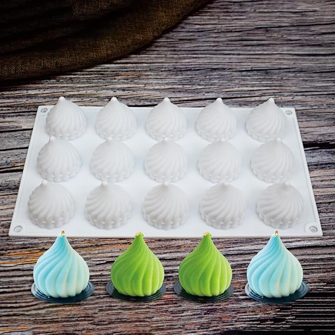 Cone Whirlwind Onion Silicone Cake Mold for Chocolate Mousse Pudding Dessert Bread Bakeware Pan Decorating (Onion C_11.6 X6.8 X1.72inch)