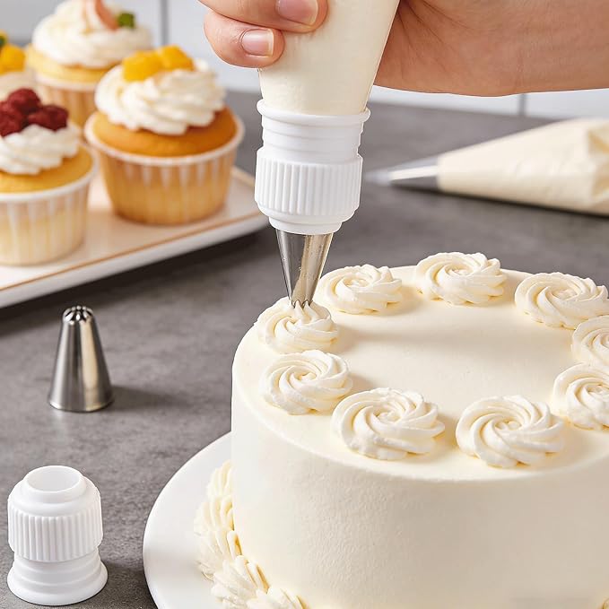 20PCS Plastic Standard Couplers, Cake Decorating Couplers for Piping Bags & Frosting Icing Nozzles, Reusable Frosting Tip Connectors for Baking & Cupcake Decorating