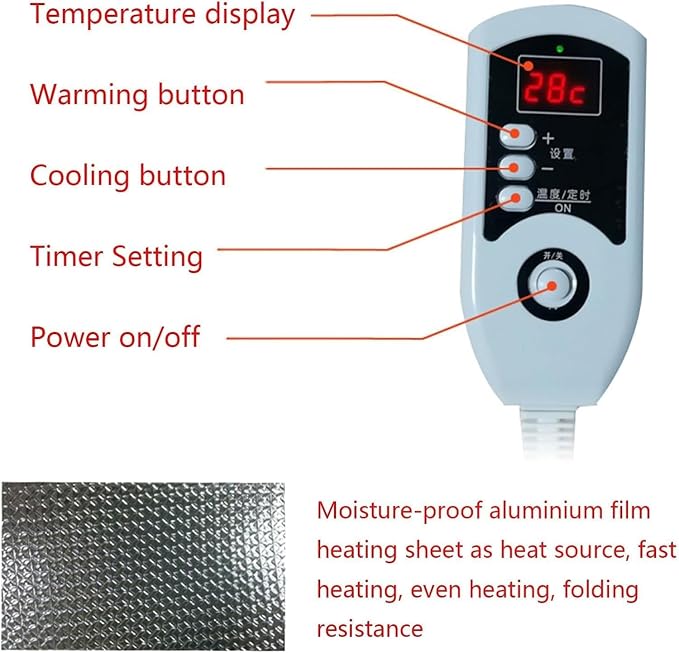 Foldable Bread Proofer, Dough Proofer Box, Dough Fermentation Box, 1-60°CTemperature Control, 96h Timer Setting, Proofing Containers, Sourdough Bread Making Tools for Making Yogurt Natto.(Red,Large)