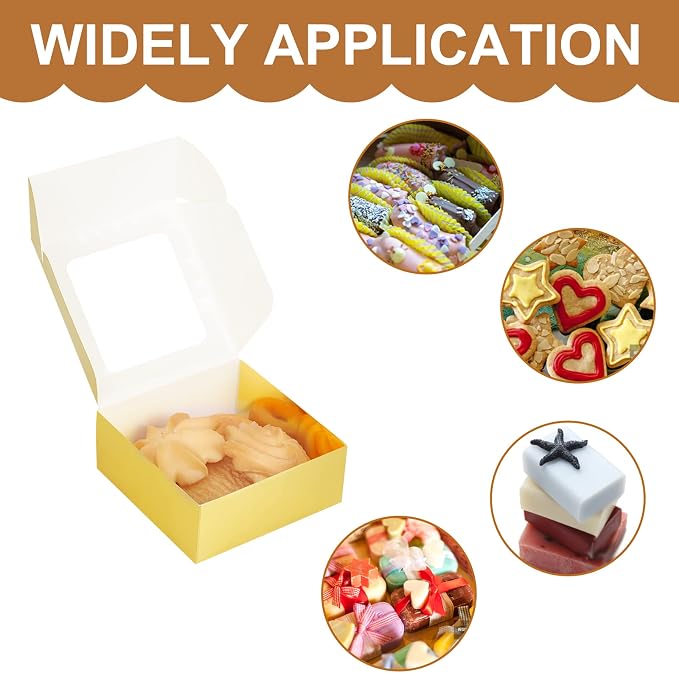 COTOPHER Soap Box, 30Pcs Small Soap Packaging Boxes 2.8x2.8x1.2 Inch Mini Kraft Boxes with Window Soap Boxes for Homemade Soap Candy Chocolate Bakery Cookies Soap Packaging