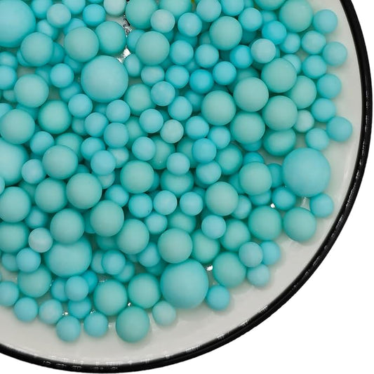 Mixed Edible Blue Sugar Sprinkles, 4.23 oz Candy Pearls Ideal for Baking, Cake and Cupcake Toppers, Cookie Decoration, Ice Cream Topping (7,10,14mm)