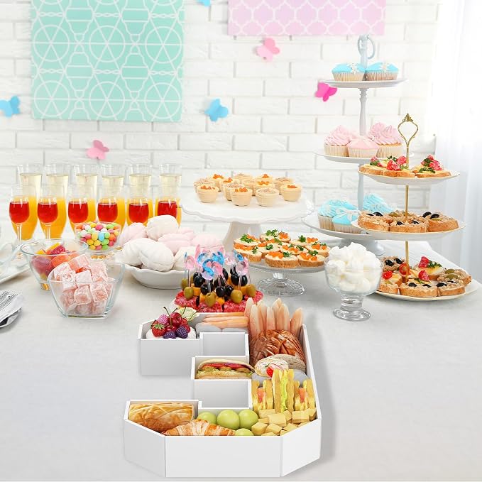 HILAVO Cardboard Number for Charcuterie, 13.7" Cardboard Number 3 Fillable Number for Food Paper Mache Number Boxes for Cupcake Sweet Candy 3th Birthday Anniversary Party Decorations