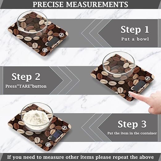 Food Scale Kitchen Scale Food Weight Scales Digital Weight Grams and Ounces Small Electronic Food Scale for Baking Cooking Brown Vintage Coffee Beans