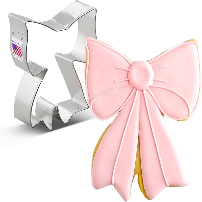 Ann Clark Ribbon Bow Cookie Cutter, 4" Made in USA