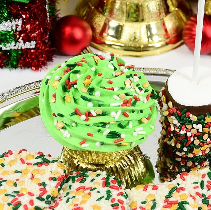 Mystic Sprinkles 4 Cell Sprinkle Assortments (A Classic Christmas in Gold, Petite)