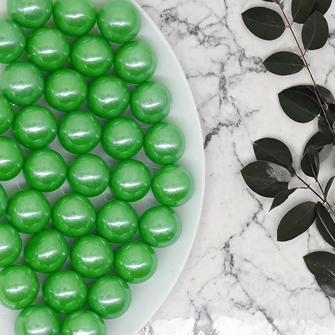 14mm Edible Dark Green Pearl Sugar Sprinkles Candy Mini Pearls Cake Decorations Cupcake Toppers Cookie Decorating Perfect for Wedding Party Valentine Halloween Christmas Supplies 3OZ