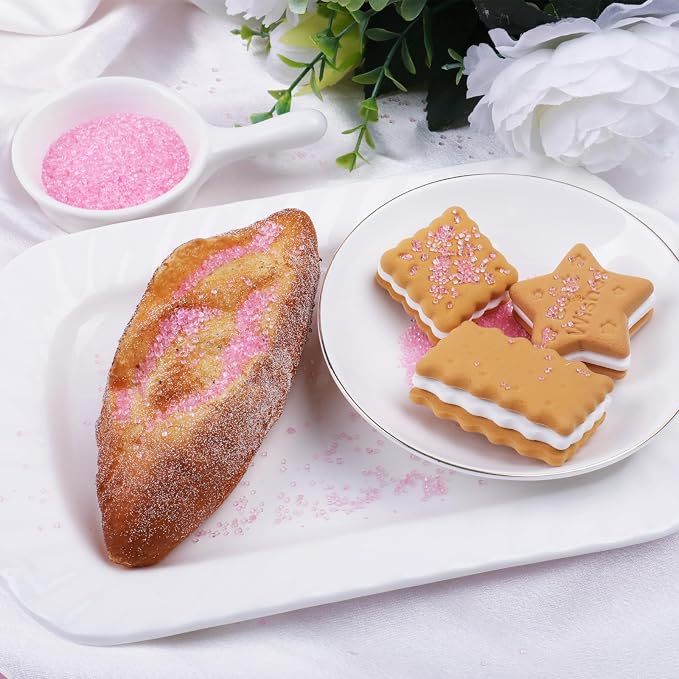 Pink Sprinkles for Baking Edible, Pink Sanding Crystal Sugar 130g/4.6oz, Cupcake, Cookie and Donuts Toppings, Wedding, Birthday Party Supplies