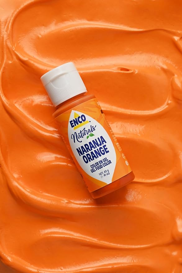 ENCO Natural Food Coloring Gel Orange (1.41 oz) – No Artificial Dyes, Vibrant Colors for Icing, Buttercream & Fondant - Kosher & Vegan Colors – Baking & Cake Decorating