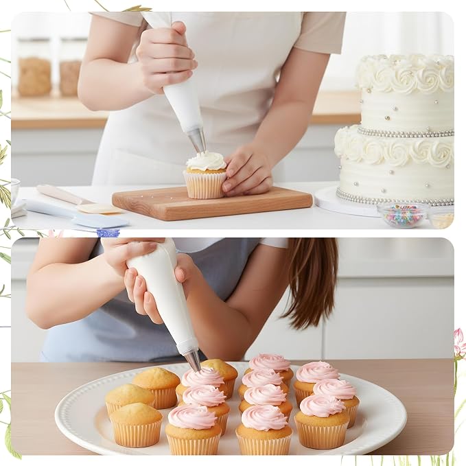 6 Pack 24 Inch Reusable Piping Pastry Bags Large Canvas Cake Decorating Bags with Plastic Coating for Frosting, Icing, Cupcakes, Cookies