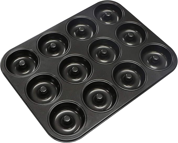Webake Donut Pan Non-stick Mini Donut Tray Heavy Gauge 2.8 Inch Doughnut Pans for Baking 12-Cavity