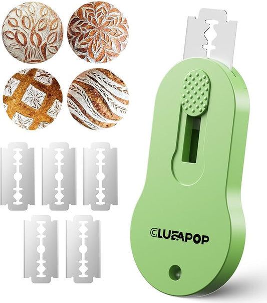 CLUEAPOP Bread Lame, Sourdough Scoring Tool, Extractable & Magnetic Bread Scoring Tool, Bread Baking Supplies, Bread Scorer Tool for Bread Baking & Sourdough Baking, Bread Scorer with 5 Razor Blades