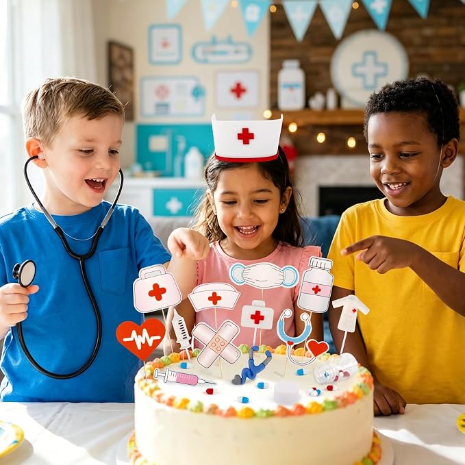 27PCS Nurse Cake Topper Nursing Graduation Decorations Nurse Party Decorations Graduation Cake Topper for Rn Theme Party Doctor Nursing Graduations Party Supplies Decor