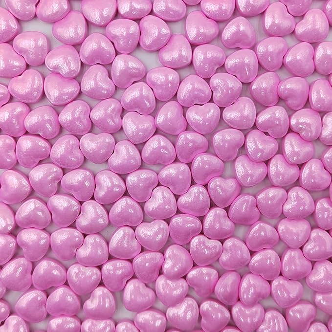 Pink Heart Sprinkles, Edible Heart Cake Decorating, Baking Cake Decorations Cupcake Toppers Cookie Decorating, Wedding Party Valentine Supplies