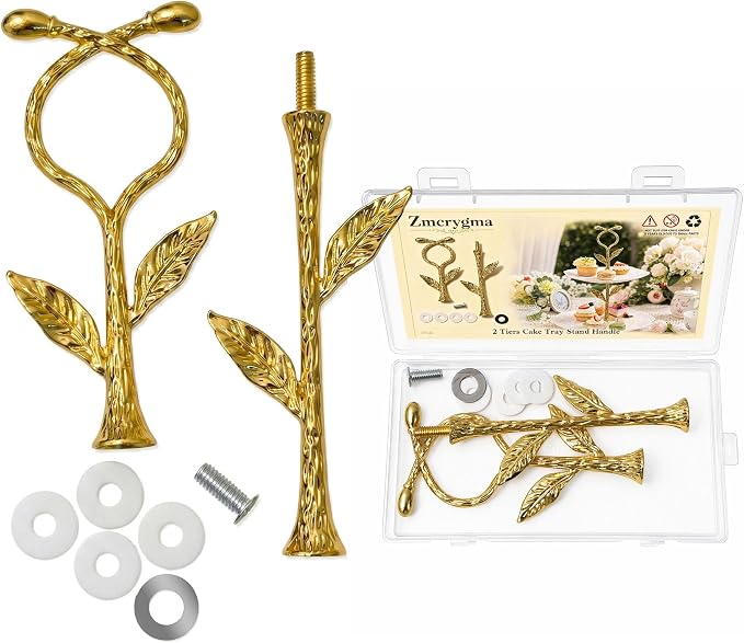 2 Tier Gold Cake Stand Tiered Tray Hardware Kit, Dessert Plate Hardware