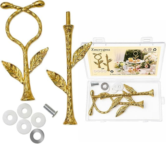 2 Tier Gold Cake Stand Tiered Tray Hardware Kit, Dessert Plate Hardware