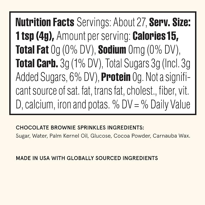Fancy Sprinkles Chocolate Crunchy Jimmies | Brownie Flavored Chocolate Sprinkles for Cake, Cupcake & Ice Cream | Classic & Funfetti Baking | Everyday & Birthday | 1 Pack (0.5c)
