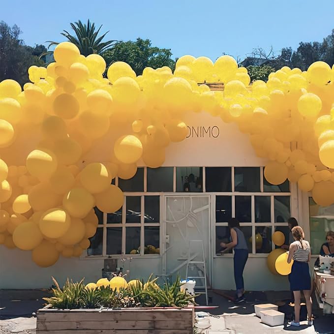 PartyWoo Mustard Yellow Balloons 100pcs 12 Inch Boho Netural Fall Balloons for Birthday Engagement Baby Shower Anniversary Bee Sunflower Little Cutie Thanksgiving Party Decorations Yellow-F57
