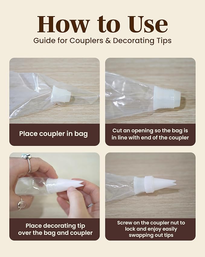 Reusable Plastic Piping Tips - Standard Size Leaf Tip #68 Icing Nozzles Made from Food Grade Plastic Cake Decorating Tool Kit, Baking Supplies, Base Ø 0.75", Height 1.25" Made in USA (20 pcs)