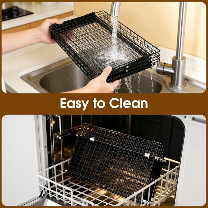 4 Tier Collapsible Cooling Rack - 3 Setting Design, Adjustable Stackable Wire Cooling Racks for Baking, Outdoor Camping Picnic Shelf, Wire Cooling Rack for Baking, Cookies, Cake, BBQ, Drying Rack