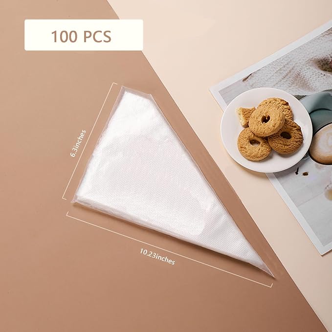 Mini Piping Bags, 100pcs Disposable 11.8in Small Piping Bags, Pastry Piping Bags for Cream Frosting, Anti Burst And Non-Slip Thicken Cake Decorating Bags for Cake Decoration and Desserts
