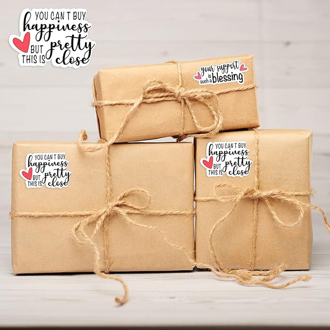Wailozco Pretty Close Stickers for Small Business Mail Envelopes Package | Cute New Customer Stickers/Easy to Paste/1.5''/500 Labels Per Roll