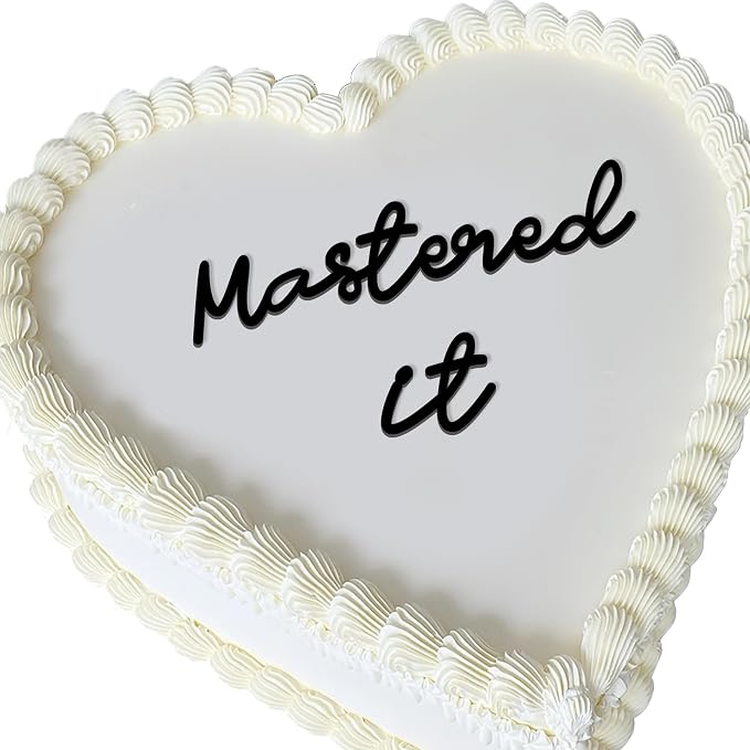 Mastered It Cake Topper 2026, Graduation Cake Decoration for Self Celebration, I Did It Grad Cake Topper, Black Acrylic Flat Topper Party Photoshoot (mastered it)