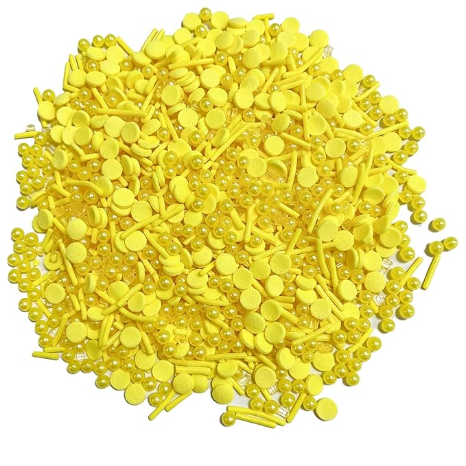 Sentovac Yellow Sprinkles Edible Yellow Round Confetti Jimmies Pearls for Cake Decorating Candy Cupcake Cookie Baking Ice Cream Dessert Halloween Christmas Vanlentine Holiday Decorations