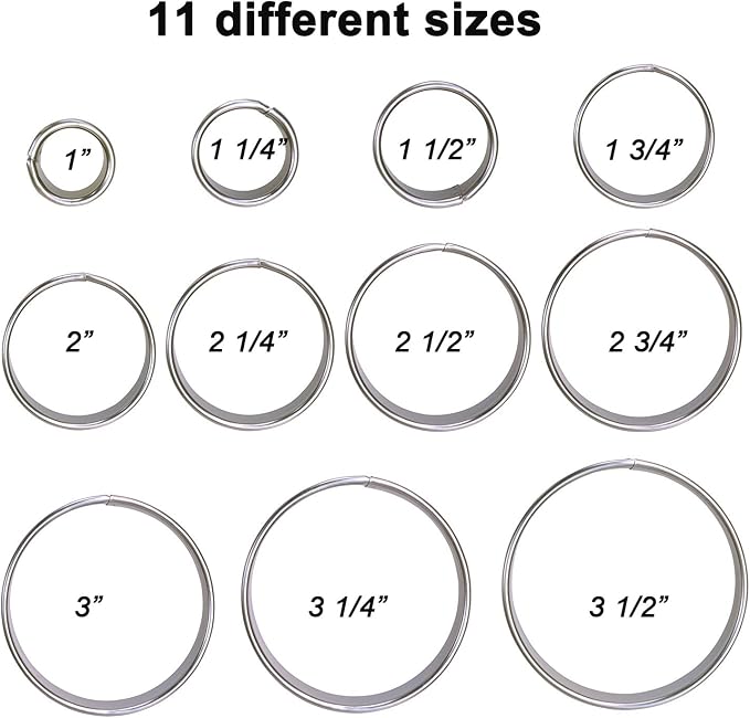 11 Pieces Metal Cookie Cutter Set, Round Cookie Cutters, Stainless Steel Circle Biscuit Pastry Cutters, Assorted Sizes