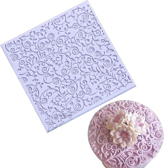 square sugar edible vine lace mold cake silicone Embossing Mat Textured fondant impression lace mat decorating mold gum paste cupcake topper tool icing candy imprint baking pastry sugarcraft
