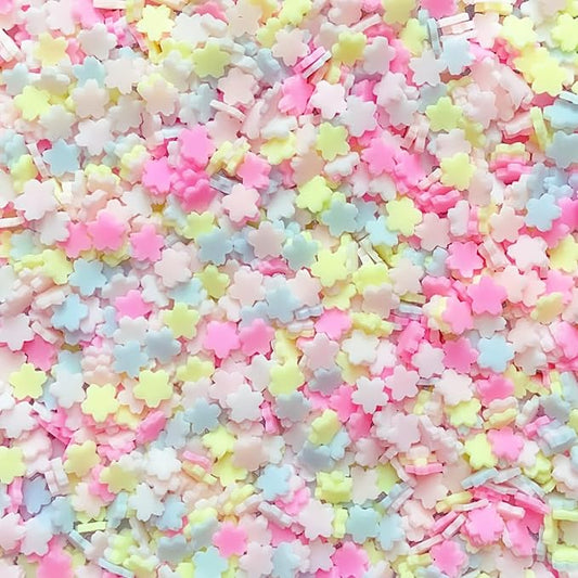 EHOPE 100G Fake Sprinkles Polymer Sprinkles Faux Sprinkles Resin Sprinkles Clay Sprinkles For Resin Fake Candy Sprinkles for Nail Art DIY Crafts Cake Phone Case (100G Colorful cherry blossom)