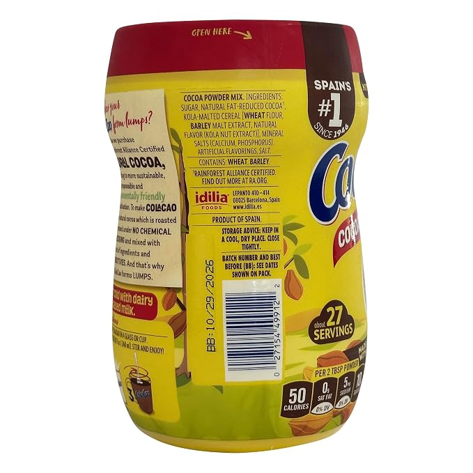Cola Cao Cocoa Powder Mix 3 PACKS 13.8 oz (390 g) per unit. Colacao chocolate drink mix. Colacao original España. Natural Cocoa with no additives. (3)