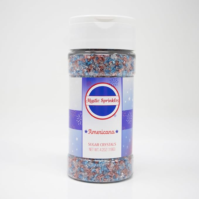 Mystic Sprinkles Fourth of July Sprinkles Mixes (Americana Sugar Crystals 4.2oz)