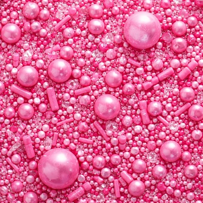 Confect Hot Pink Sprinkles – Premium Bright Pink Pearl Cake & Cupcake Sprinkles (4.2 oz) – Bake Stable, Soft Chew, No Synthetic Dyes – Edible Decorating Sprinkles for Cookies & Baking