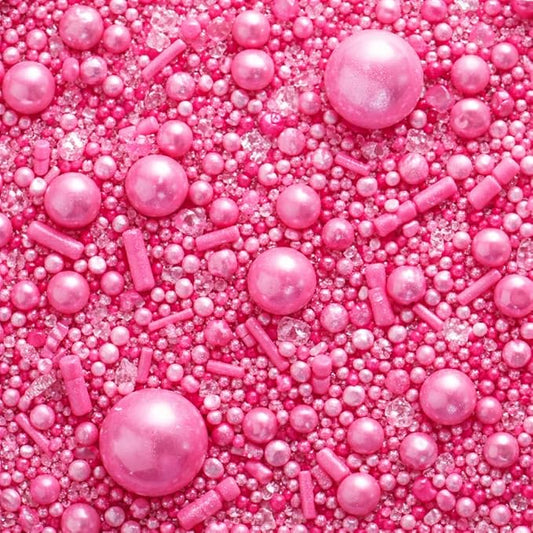 Confect Hot Pink Sprinkles – Premium Bright Pink Pearl Cake & Cupcake Sprinkles (4.2 oz) – Bake Stable, Soft Chew, No Synthetic Dyes – Edible Decorating Sprinkles for Cookies & Baking