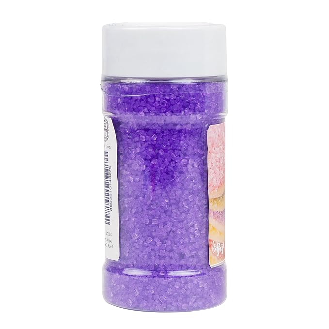 O’Creme Sugar Crystals - Coarse Sugar for Cookie Decorating - Eye-Catching Sugar Crystals – Coarse Sugar for Unique Cake Toppings, Cupcakes and Cookies – Ideal Decoration Solution - 3.5 Ounce Purple
