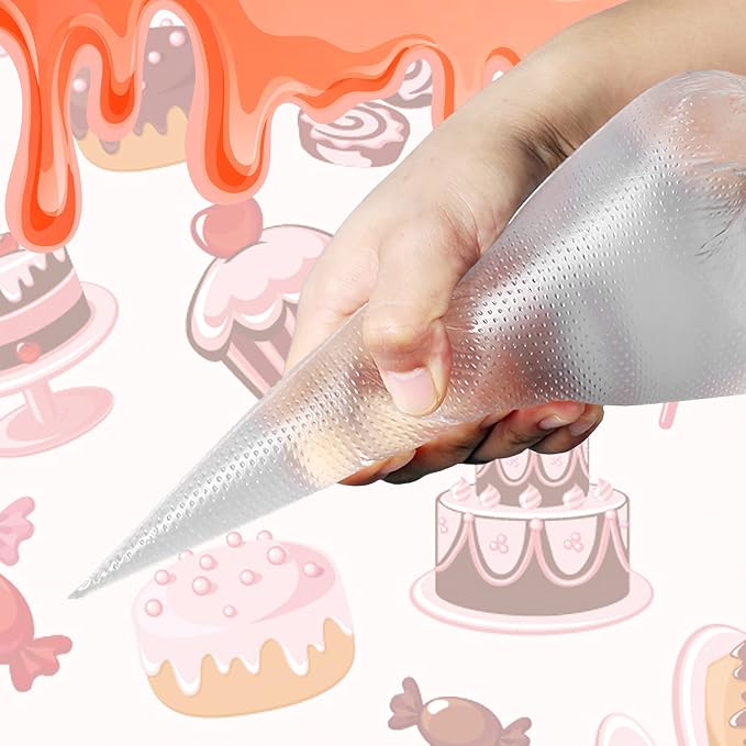 LABOTA Piping Bags Disposable,10 Inch Pastry Bags,200 Tipless Icing Bags for Cake Decorating