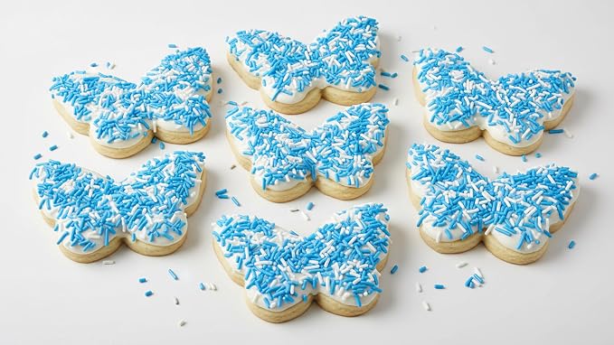 NCS Blue & White Jimmies Edible Sprinkles – Cupcake, Cake & Cookie Decorations, 7 oz
