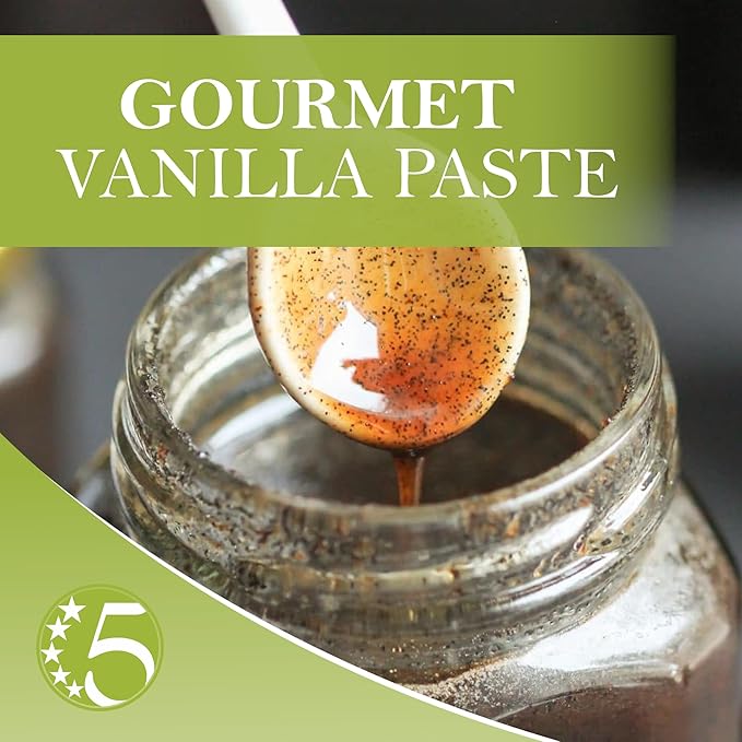 Five Star Chef Gourmet Vanilla Paste, 32 Fluid Ounce - Rich & Aromatic Bean Paste for Baking, Desserts, and Beverages – Intense Flavor with Real Specks – Perfect for Cakes, Cookies, Ice Cream & More